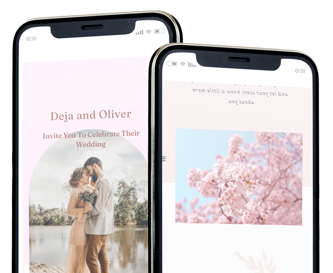 responsive wedding website for mobile